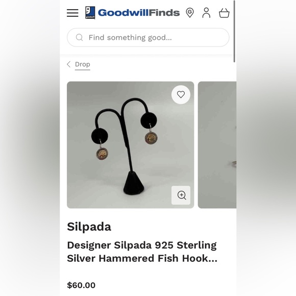 Designer Silpada 925 Sterling Silver Hammered Fish Hook Dangle Earrings Retired - Picture 4 of 4